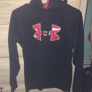 Under armor black and red hoodie